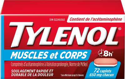 Emballage de 72 caplets TYLENOL® Muscles et corps