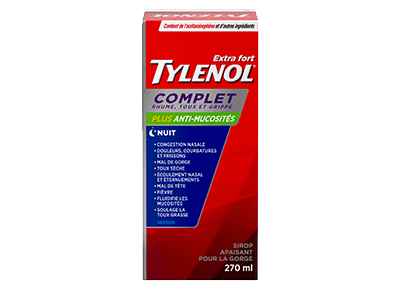 Extra Fort TYLENOL® Complet Rhume, Toux et Grippe Nuit Sirop