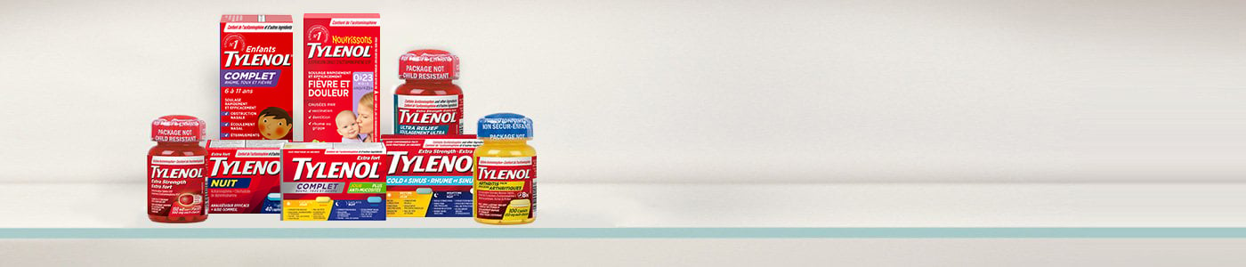 Banner containing various Tylenol products