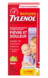 Une boîte de gouttes pour noussissons TYLENOL® 0 à 23 mois, Sans colorant, 80 mg