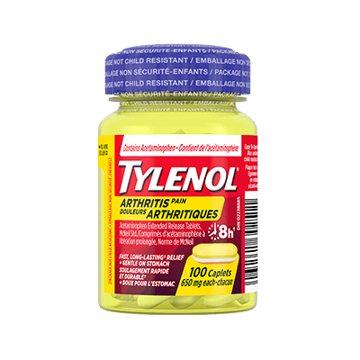 Flacon de 100 caplets TYLENOL® Douleurs arthritiques à 650 mg