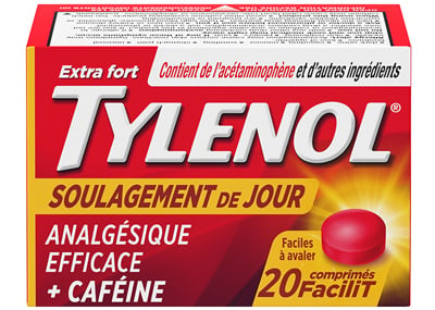 Comprimés TYLENOL® Soulagement de jour avec acétaminophène et caféine, 20 comprimés FaciliT