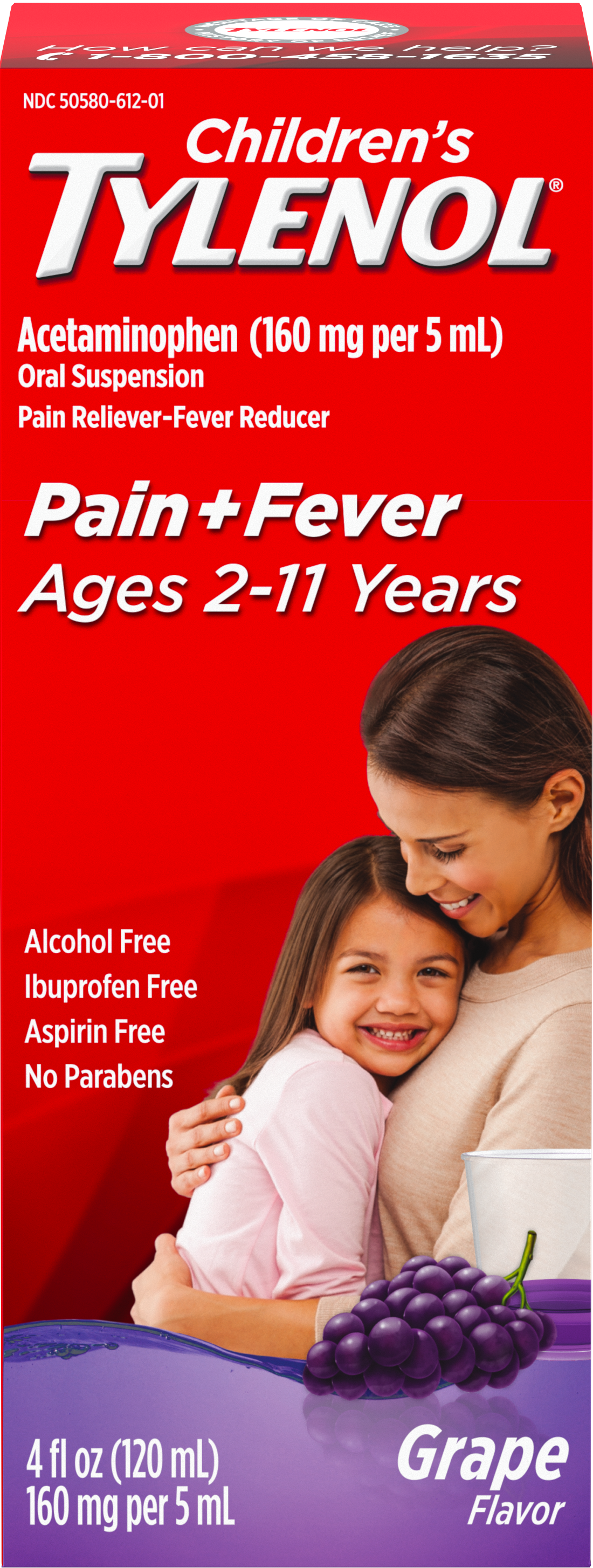 Suspension d’acétaminophène TYLENOL® pour enfants de 2 à 11 ans, Raisin, 120 ml